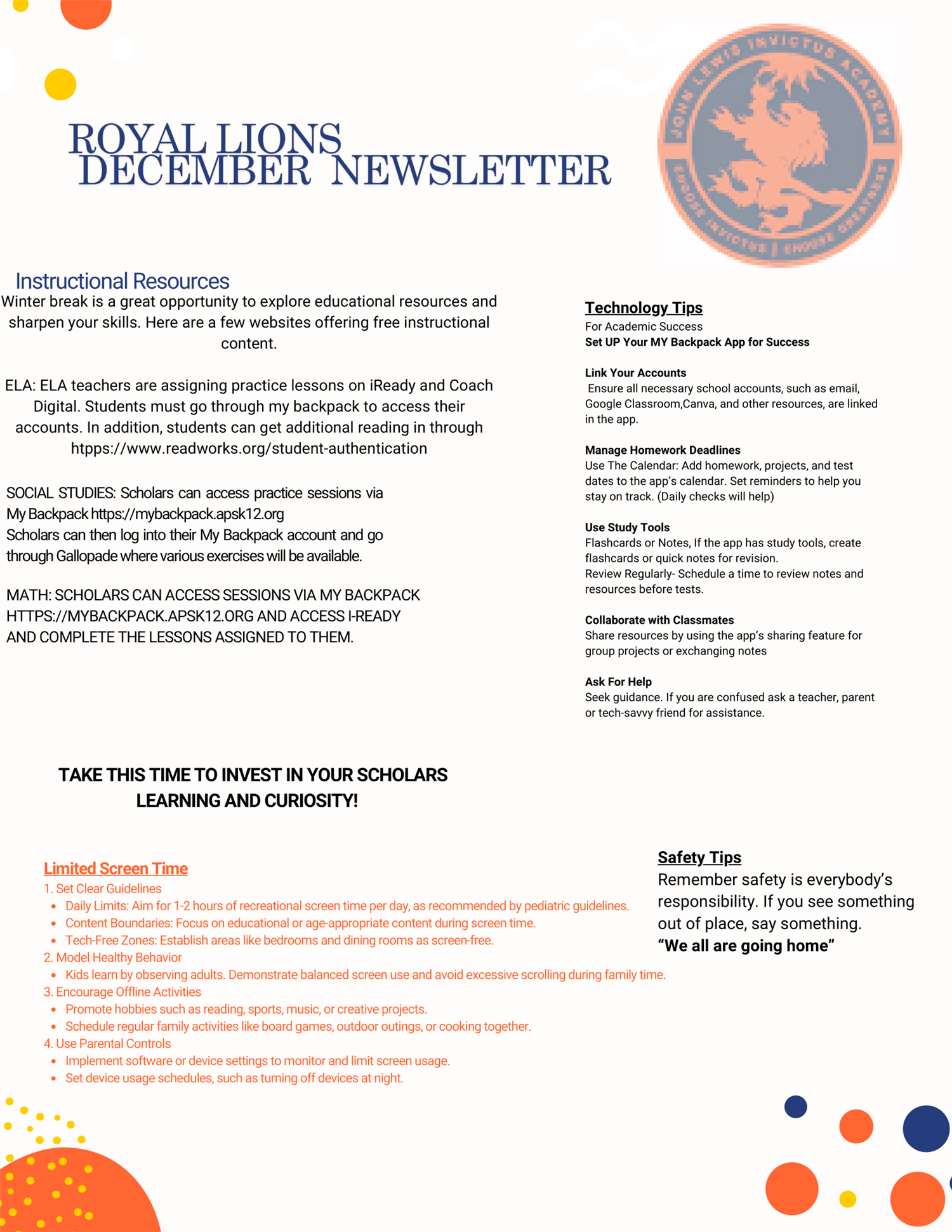 JLIA Family Engagement Newsletter